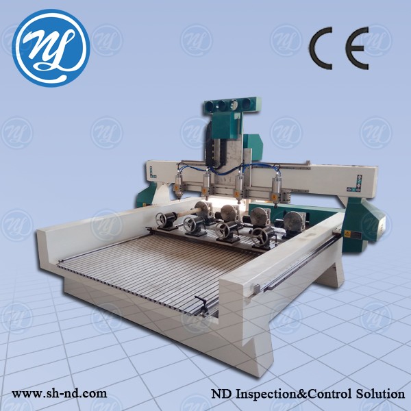 Four process CNC router NDM1325 for cylindle materials