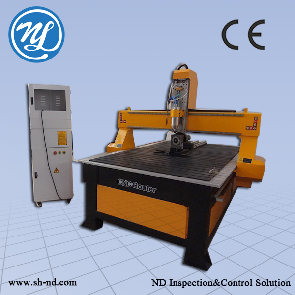 CNC woodworking engraving and cutting machine NDM1325 with rotating shaft